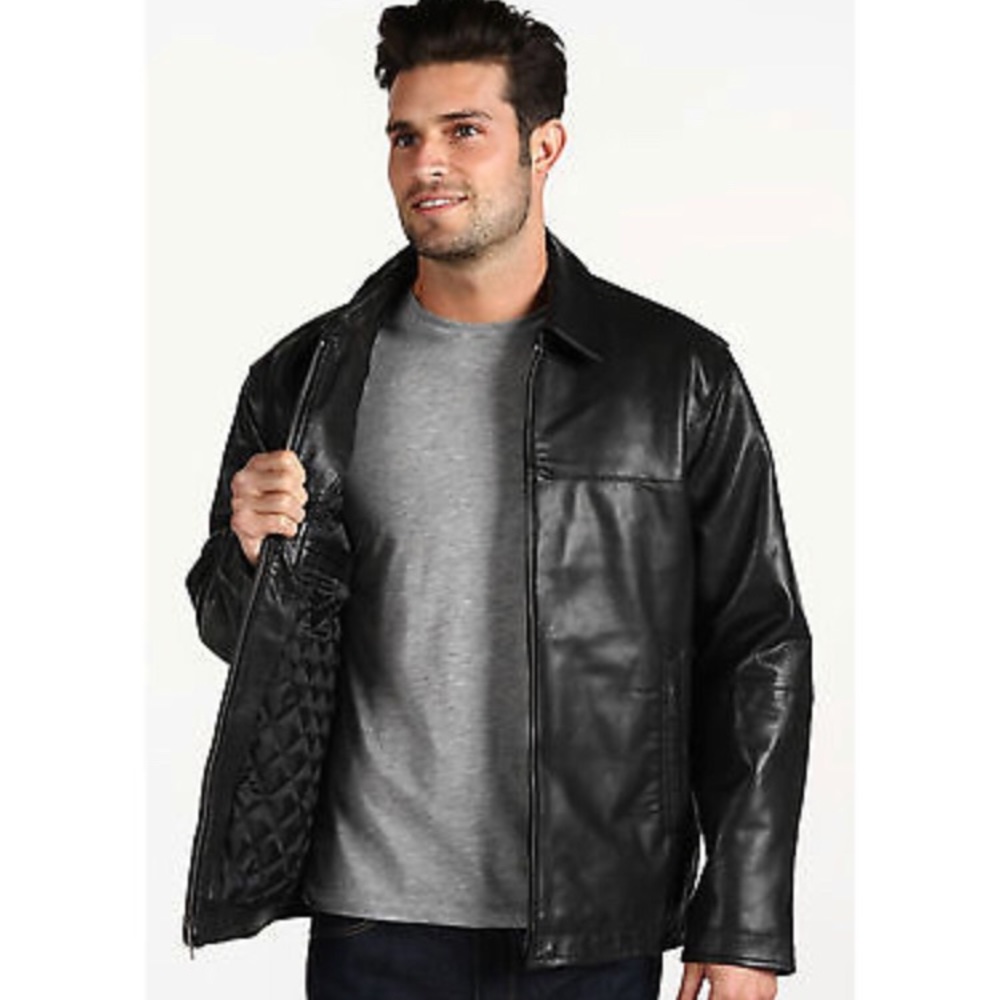 Perry Ellis Portfolio leather jacket barely worn!